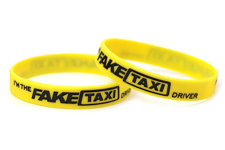 Opaska silikonowa z nadrukiem na rękę Fake Taxi Żółta