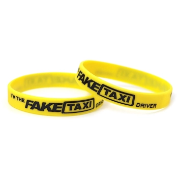 Opaska silikonowa z nadrukiem na rękę Fake Taxi Żółta