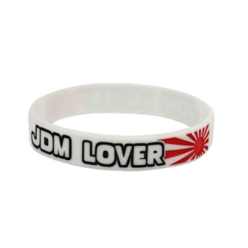 Opaska silikonowa z nadrukiem na rękę JDM Lover Biała