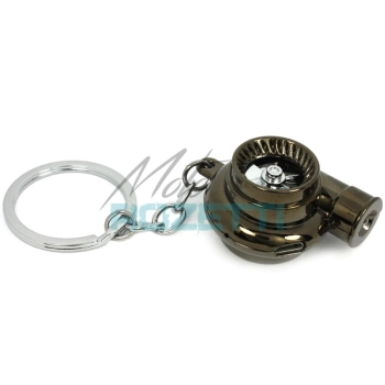 Brelok turbina z dźwiękiem LED Czarny Chrom