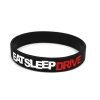 Opaska silikonowa z nadrukiem na rękę Eat Sleep Drive Czarna