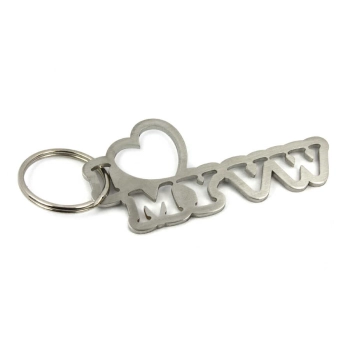 Brelok I Love My VW stal nierdzewna