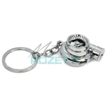 Brelok turbina z dźwiękiem LED Chrom